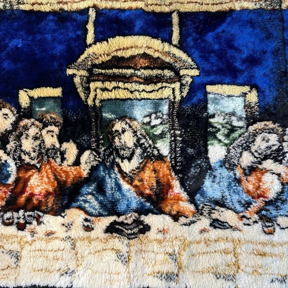 The Last‎ Supper by Leonardo Da Vinci Plush Tapestry Textile Wall Art Rug